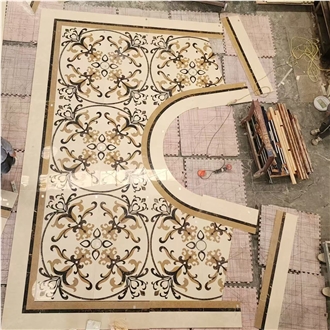Marble Waterjet Medallions Hotel Lobby
