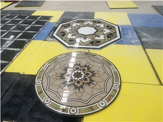 Round Marble Waterjet Medallions