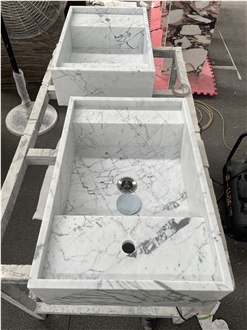 Bianco Carrara  White Marble Bathroom  Wash Basin