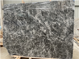 Century Black Ice Flower Marble Slabs For Interior Using