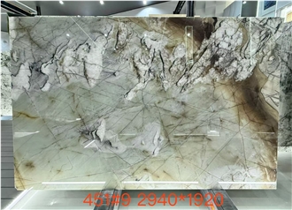 Cristallo Tiffany Quartzite Slabs For Luxury Decoration