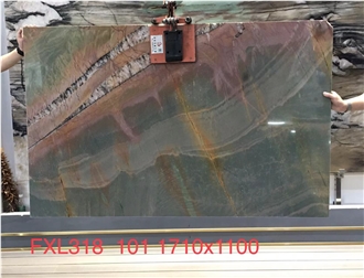 Luxury Stone Red Flame Quartzite Slabs For High-End Decor