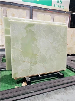 Polished Light Green Onyx Slabs