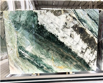 Prague Green Marble Slabs For Vivid Decoration