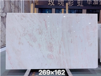 Rose Rainbow Marble Slabs For High-End Decor