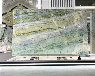 Vivid Brilliant Natural Marble Of Prague Green Marble Slabs