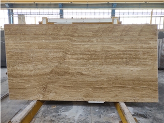 Wooden Walnut Travertine Slabs Vein Cut