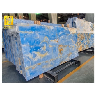 Pakistani Wall Decoration Bookmatch Blue Onyx Slabs