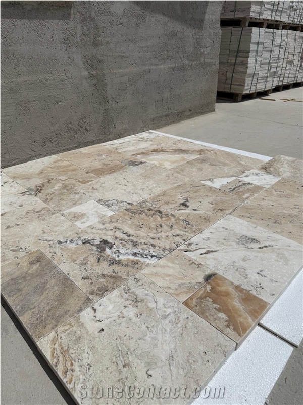 Philadelphia Travertine Cross Cut French Pattern