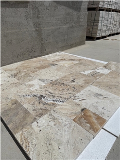 Philadelphia Travertine Cross Cut French Pattern
