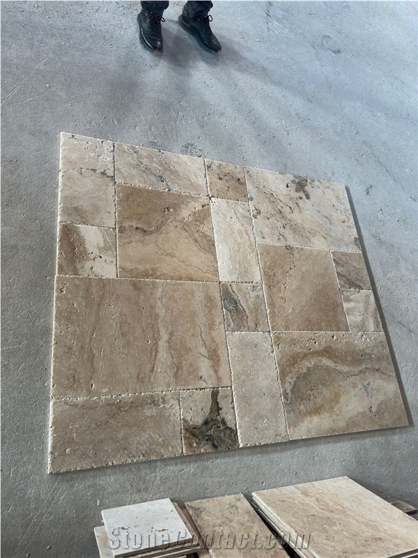 Philadelphia Travertine Cross Cut French Pattern