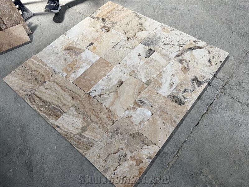 Philadelphia Travertine Cross Cut French Pattern
