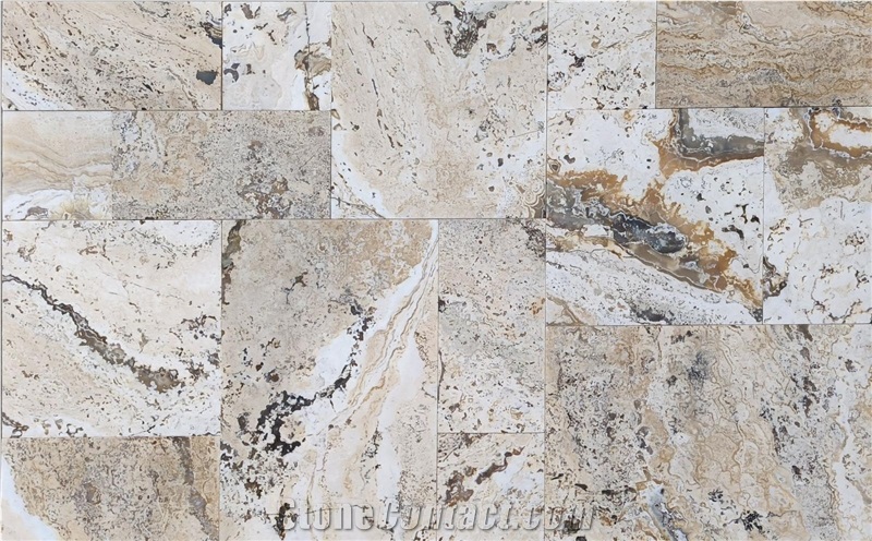 Philadelphia Travertine Cross Cut French Pattern