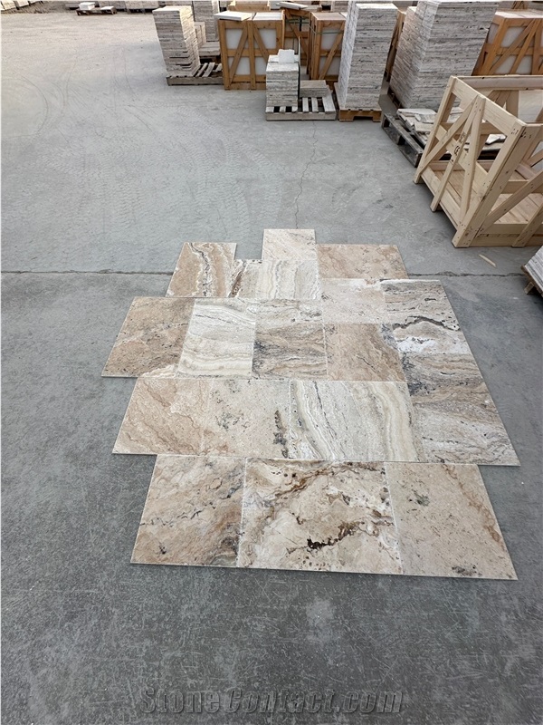 Philadelphia Travertine Cross Cut French Pattern