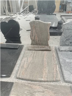 Colombo Juparana Granite Single Tombstone