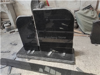 South Africa Black Granite  Upright Headstone
