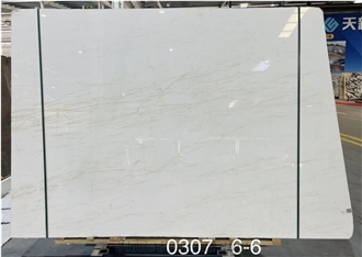 Greece Gilded White Marble Slabs  For Wall Decoration