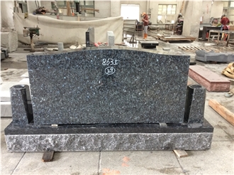 Blue Pearl Granite Serp Top Upright Headstones