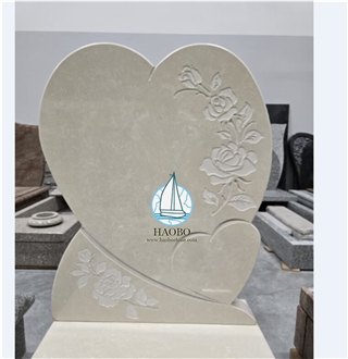 Cream Beige Marble Single Monuments And Kerb Set