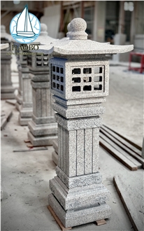 G633 Grey Granite  Asian Style Garden Lantern
