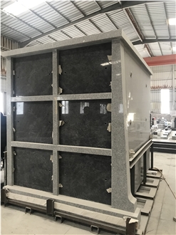 Grey Granite With Black Shutter 6 Crypt Mausoleum