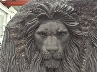 India Red Granite Lion Sculpture Monument
