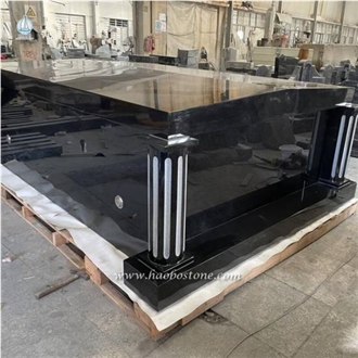 Jet Black And YKD Black Granite Mausoleum Crypts