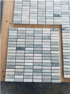 Byzantine Broken Edge Ming Green Marble  Mosaic Tiles