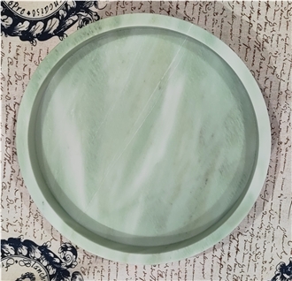 Celadon Green Marble Round Dishes