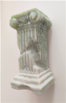 Light Jade Green Marble Roman Pillar For Candle Holder