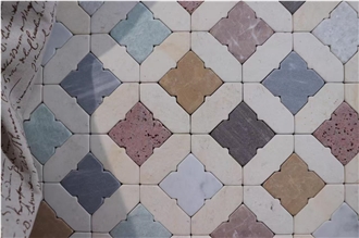 Multicolor Tumbled Marble Pattern Mosaic Tiles
