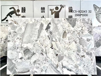 Breccia Grey Marble Slabs For Decor