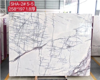 Polished Turkey Greylac White Marble Slabs