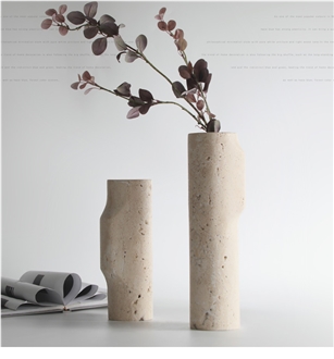 Luxury Nature Travertine  Home Decorative Vase