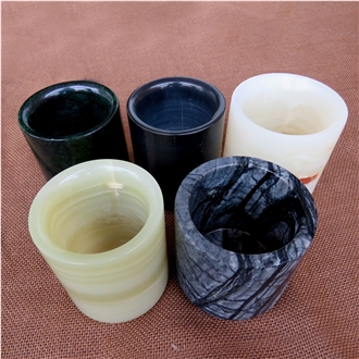 Multi Color Onyx Candle Jar
