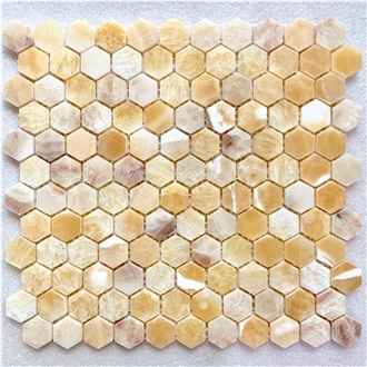 YUANDA Honey Onyx Interior Hexagon Mosaic