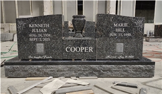 Blue Pearl Granite Double Gravestone