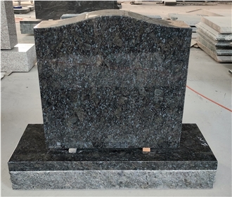 Butterfly Blue Granite Upright Headstone Polished
