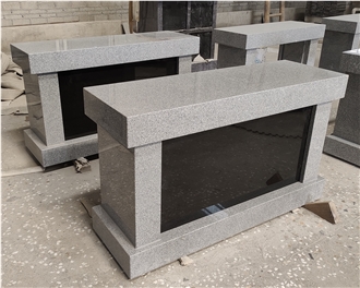 China Grey Granite Bench Tombstone Columbarium