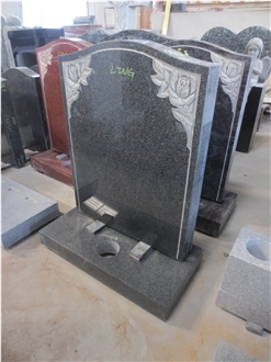 Gray Granite Headstone Upright Standard UK Style