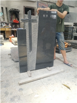 Original G654 Granite Cross Tombstone