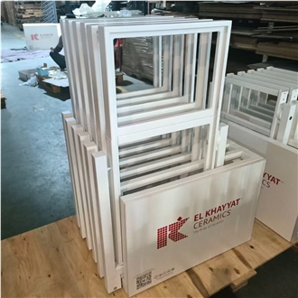 White Large Sliding Stone Display Rack