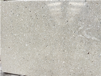 Alabaster Large Marble Chip Terrazzo Semi-White Terrazzo Slabs