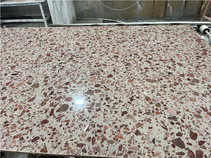 Alpine Red Big Aggregate Large Authentic Terrazzo