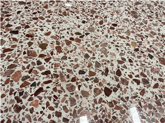 Alpine Red Terrazzo Big Aggregate ORGANIC Terrazzo Slabs