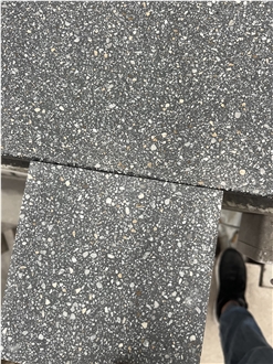 Dark Zinc Grey Terrazzo Tiles
