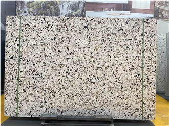 Multicolor White Color Aggregates Terrazzo Slabs And Floor Tiles