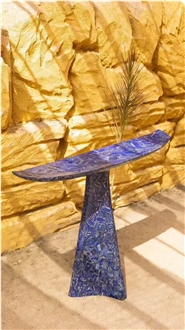 Blue Gemstone Console Commercial Table