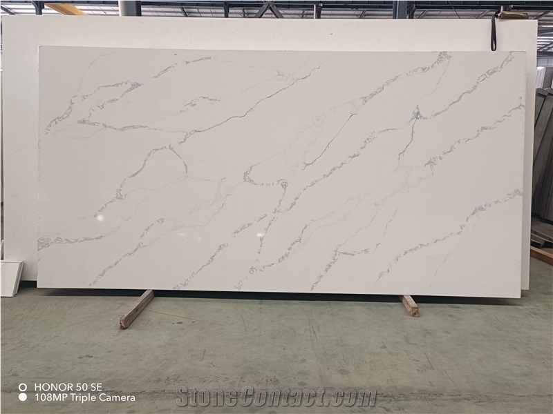 White  Quartz Slabs 2Cm