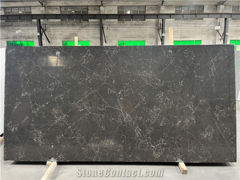 China BAROQUE GOLD Glossy 12Mm 15Mm Quartz Slabs